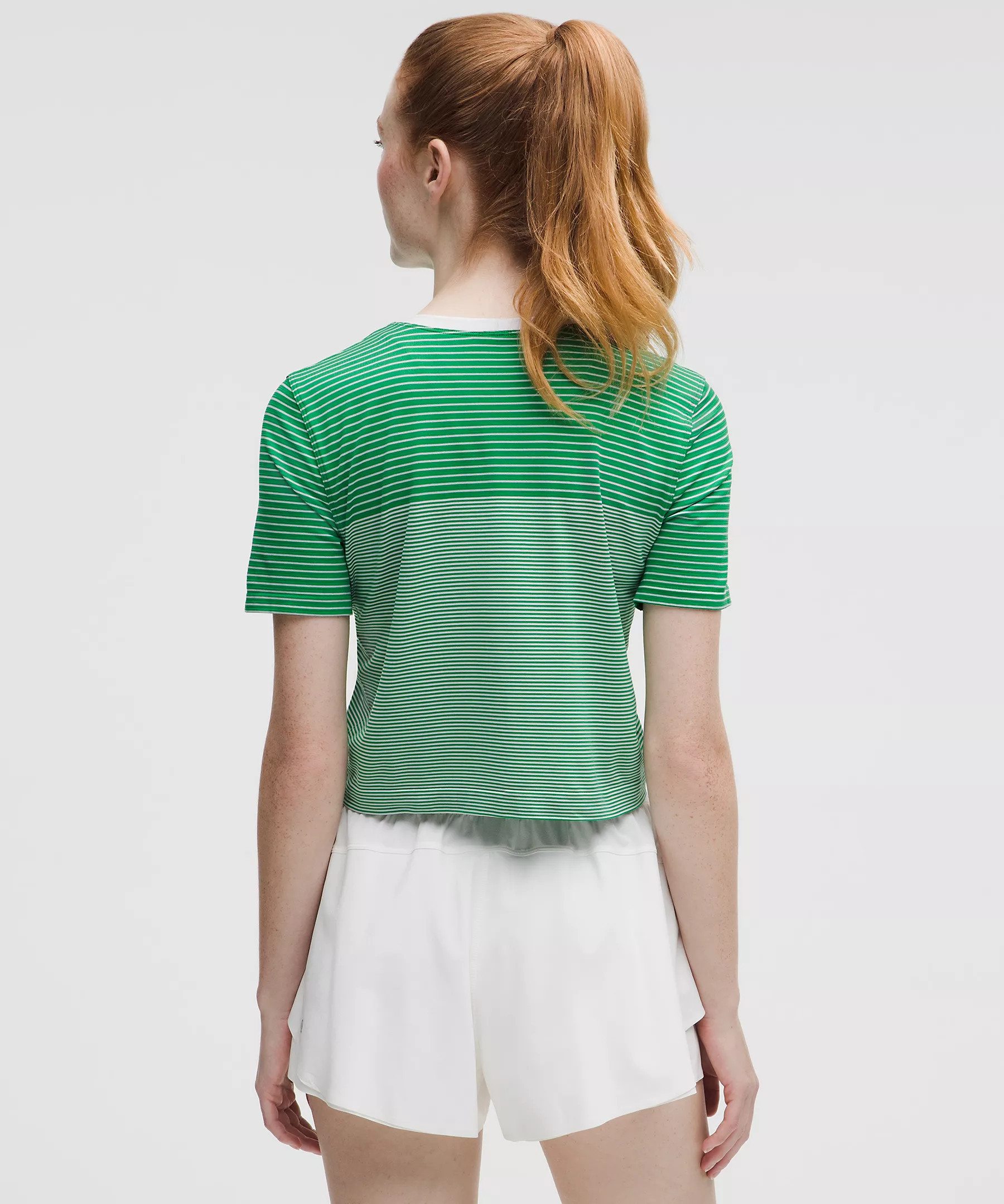 Seamless Classic-Fit Mariner Stripe Cropped T-Shirt | Lululemon (US)