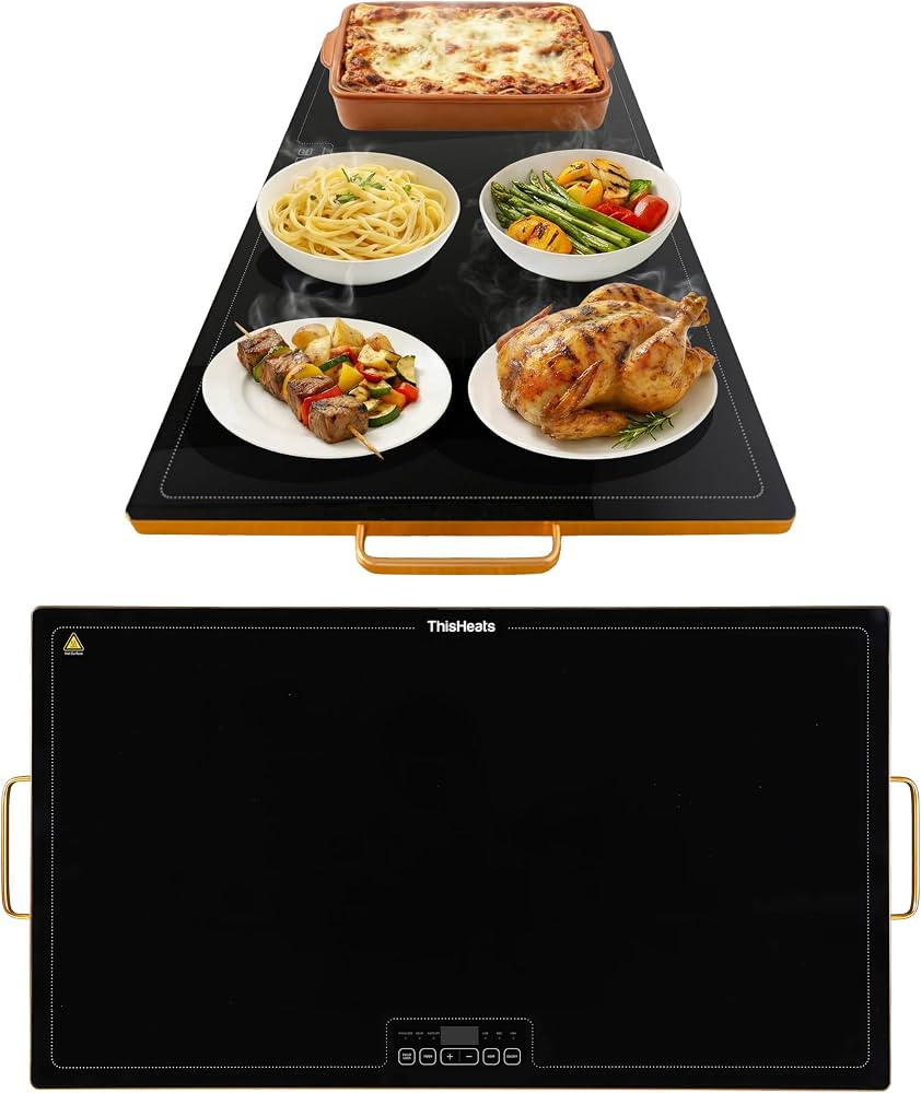 Electric Warming Tray for Food, 32\u201dx18\u201d Large Buffet Food Warmer, 3 Heat Levels, Timer ... | Amazon (US)