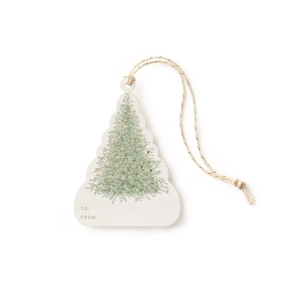 Minted 12ct Foil Tannenbaum Gift Tags Green/Ivory | Target