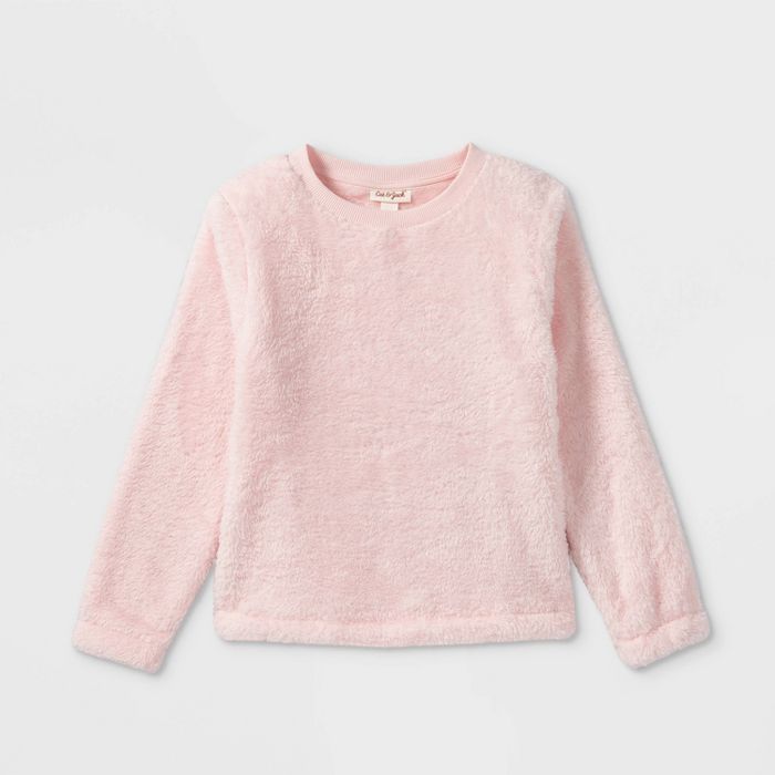 Girls' Sherpa Pullover Sweatshirt - Cat & Jack™ | Target