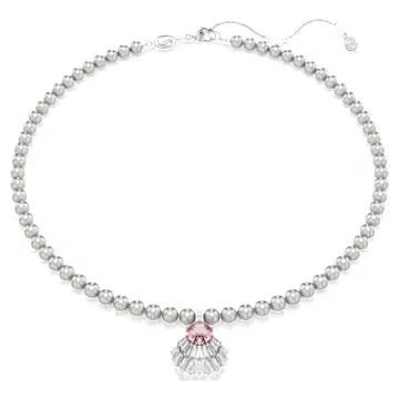 Idyllia pendant, Mixed cuts, Crystal pearls, Shell, Pink, Rhodium plated by SWAROVSKI | SWAROVSKI