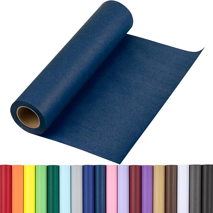 RUSPEPA Navy Blue Kraft Wrapping Paper Roll, 17.5"x 393"(32.8'), Recyclable Blue Art Gift Wrap Pa... | Amazon (US)