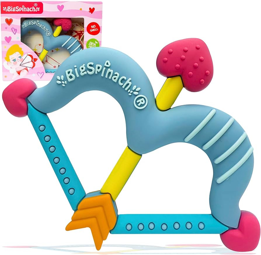 Teethers Heart Shape Silicone Baby Teether Toy Easy for Little Hands to Hold,Cupid Bow and Arrow ... | Amazon (US)