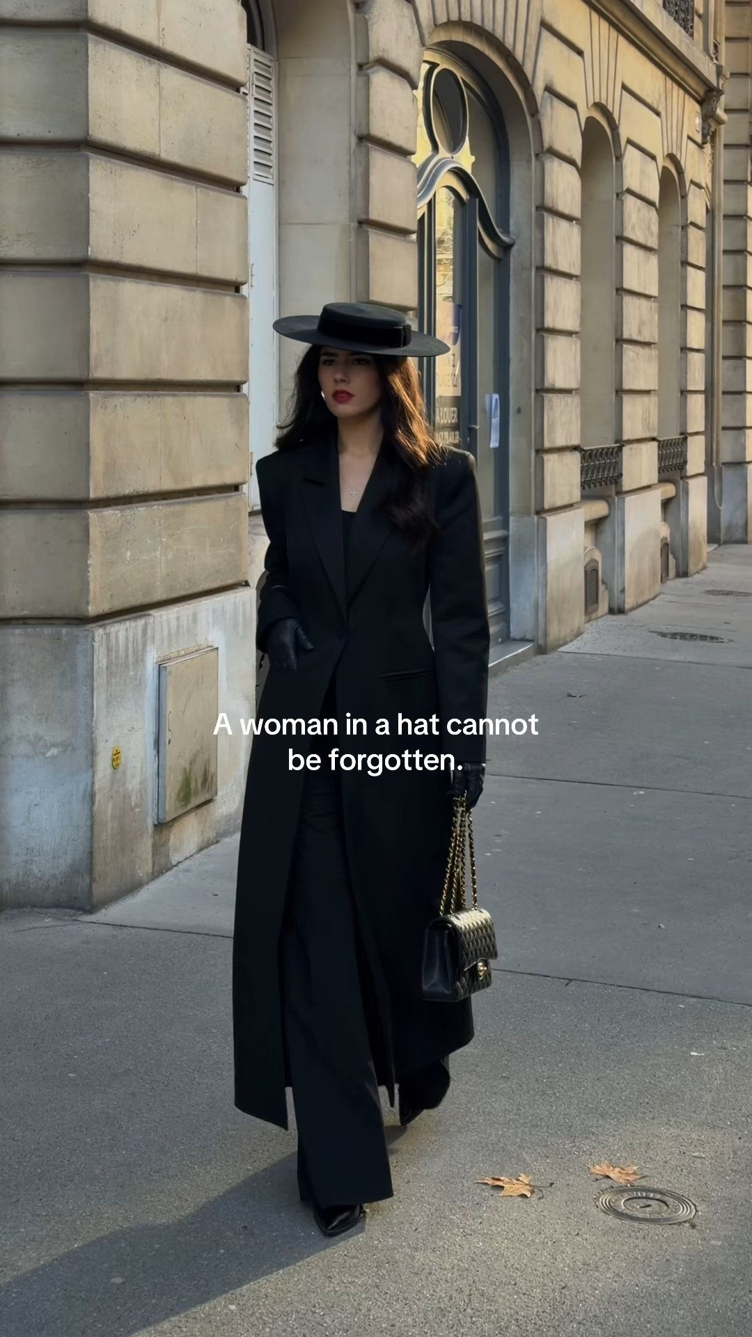 A woman in a hat cannot be forgotten 🖤

…because presence always speaks before words!
Do you wear hats? Yes or No for this look?🫶🏽🖤  #LTKStyle #LTKParis #LTKSuits