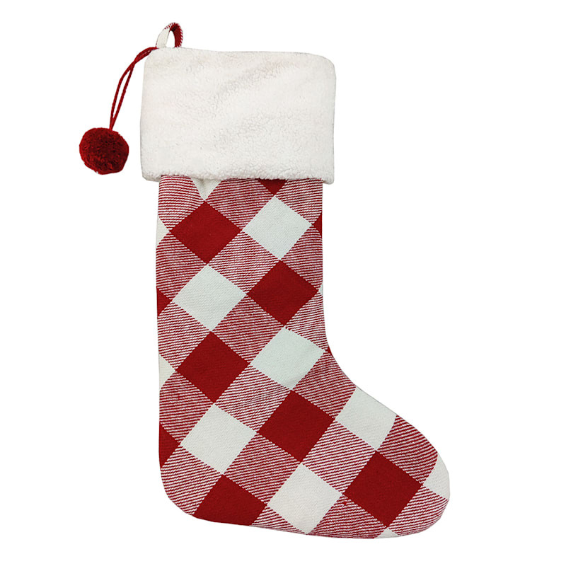 Red Buffalo Plaid Stocking, 18" | At Home