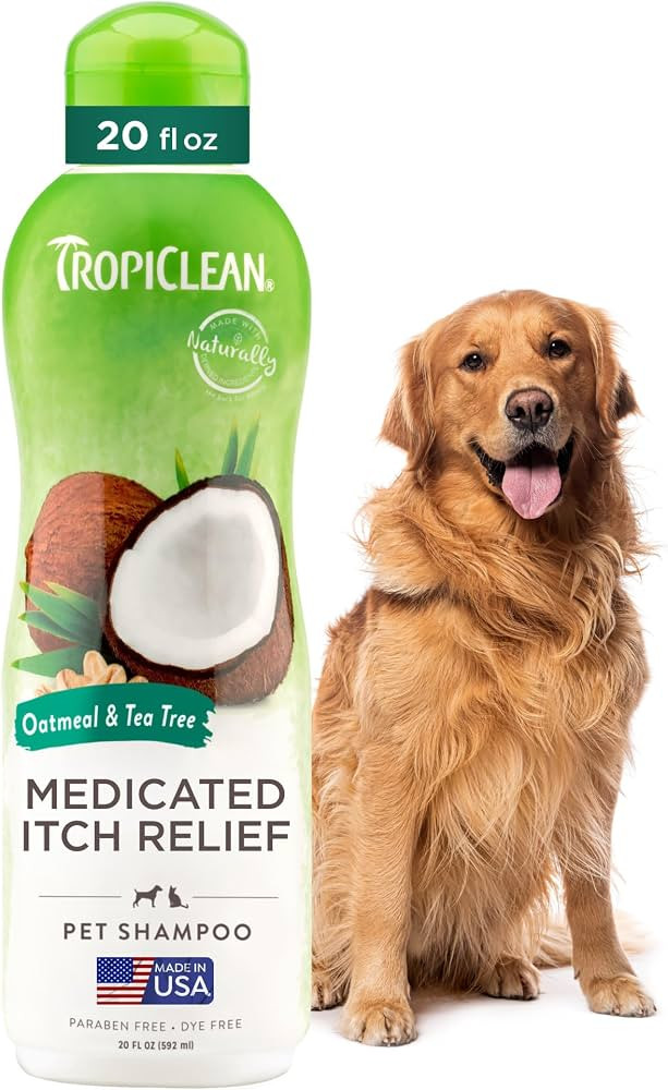 TropiClean Oatmeal Dog Shampoo for Itchy Skin Relief, Soothing Medicated Itch Relief, with Vitami... | Amazon (US)
