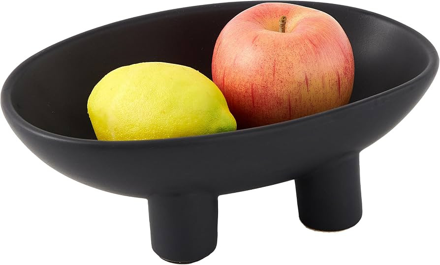 Denique Ceramic Fruit Bowl for Kitchen Counter, 10inch 3-Legs Decorative Bowl for Table Decor, Ce... | Amazon (US)