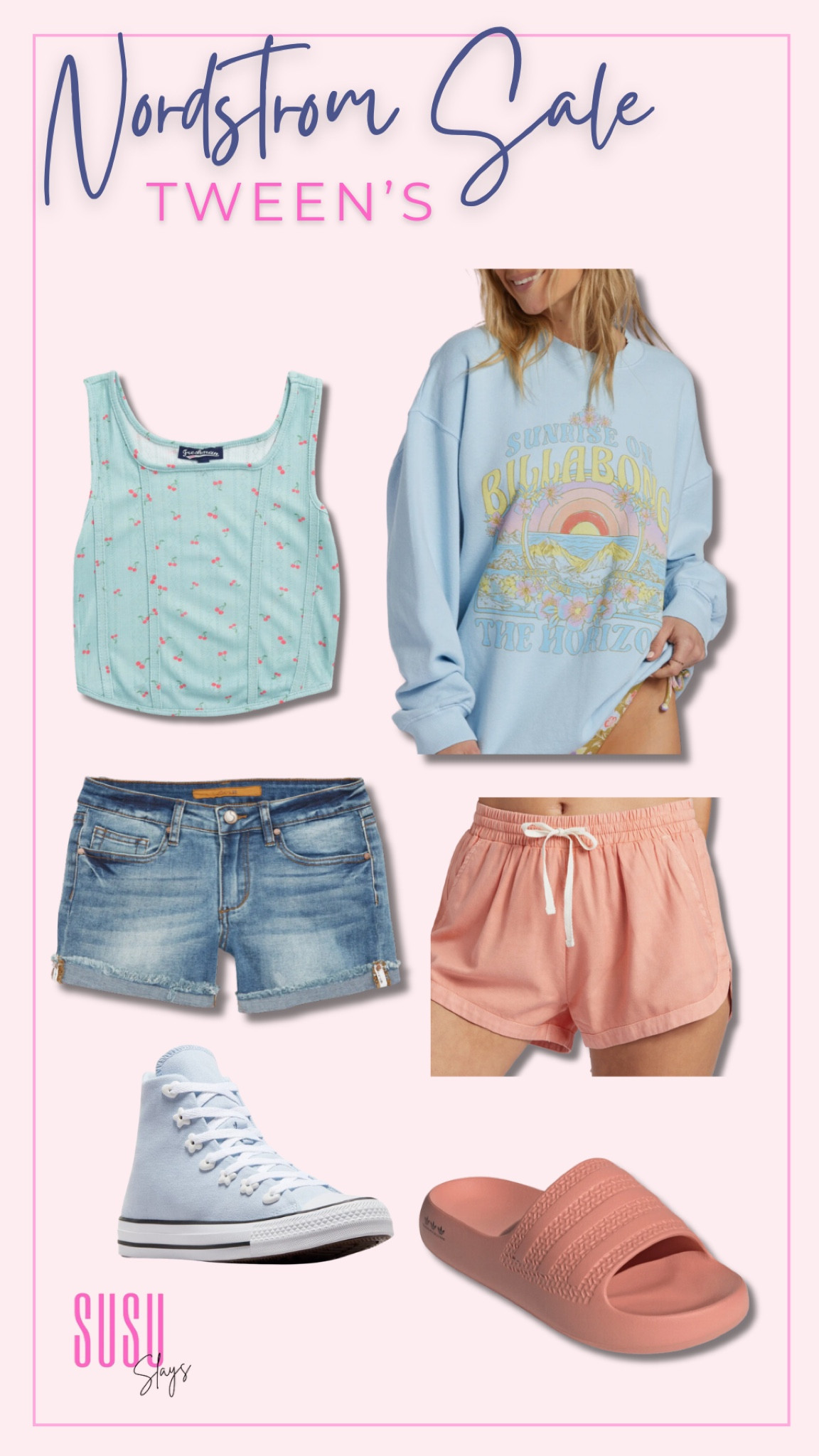 The Nordstrom Half Yearly Sale has tons of great finds for teens/tweens! These are our girls picks! 

Jean shorts, Billabong, oversized sweatshirt, athletic shorts, slide sandals, Converse 

#LTKSeasonal #LTKKids #LTKSaleAlert