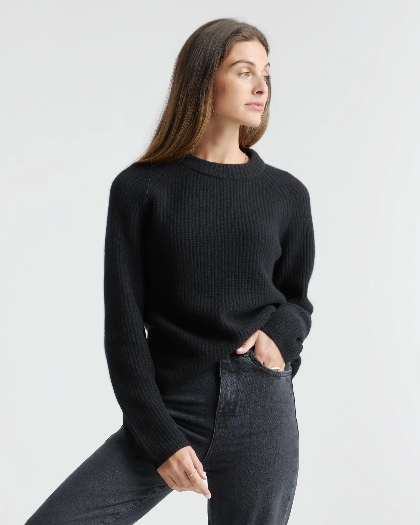 Mongolian Cashmere Fisherman Crewneck Sweater | Quince