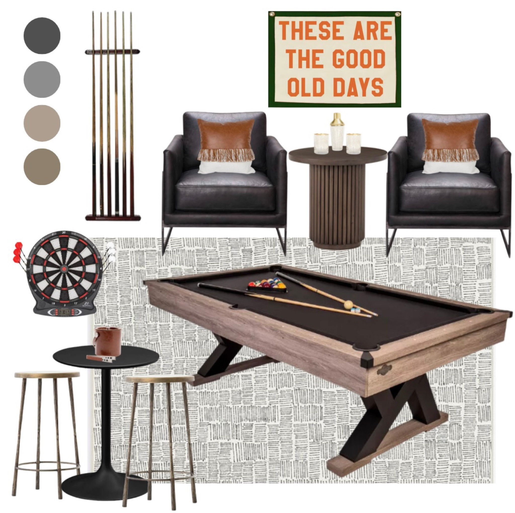 Games Room. Black and Grey Games Room Decor Moodboard. Home Design Ideas. Virtual Moodboard. 

#LTKstyletip #LTKhome #LTKU