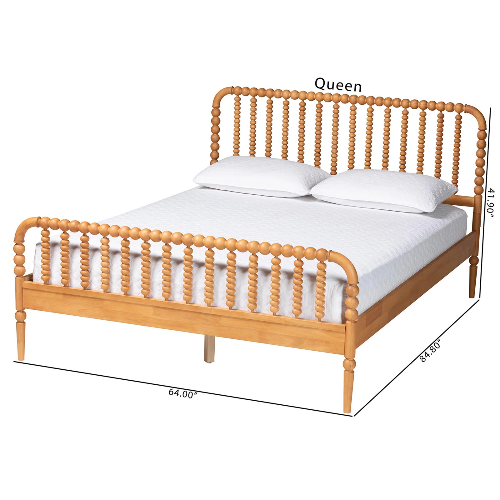 August Grove® Baxton Studio Lucera Mid-Century White Queen Size Bobbin Bed | Wayfair | Wayfair North America