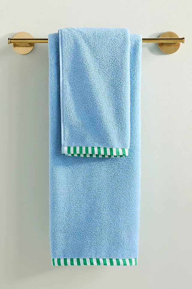 Sloane 100% Zero-Twist Cotton Stripe-Trim Towel Collection | Anthropologie (US)