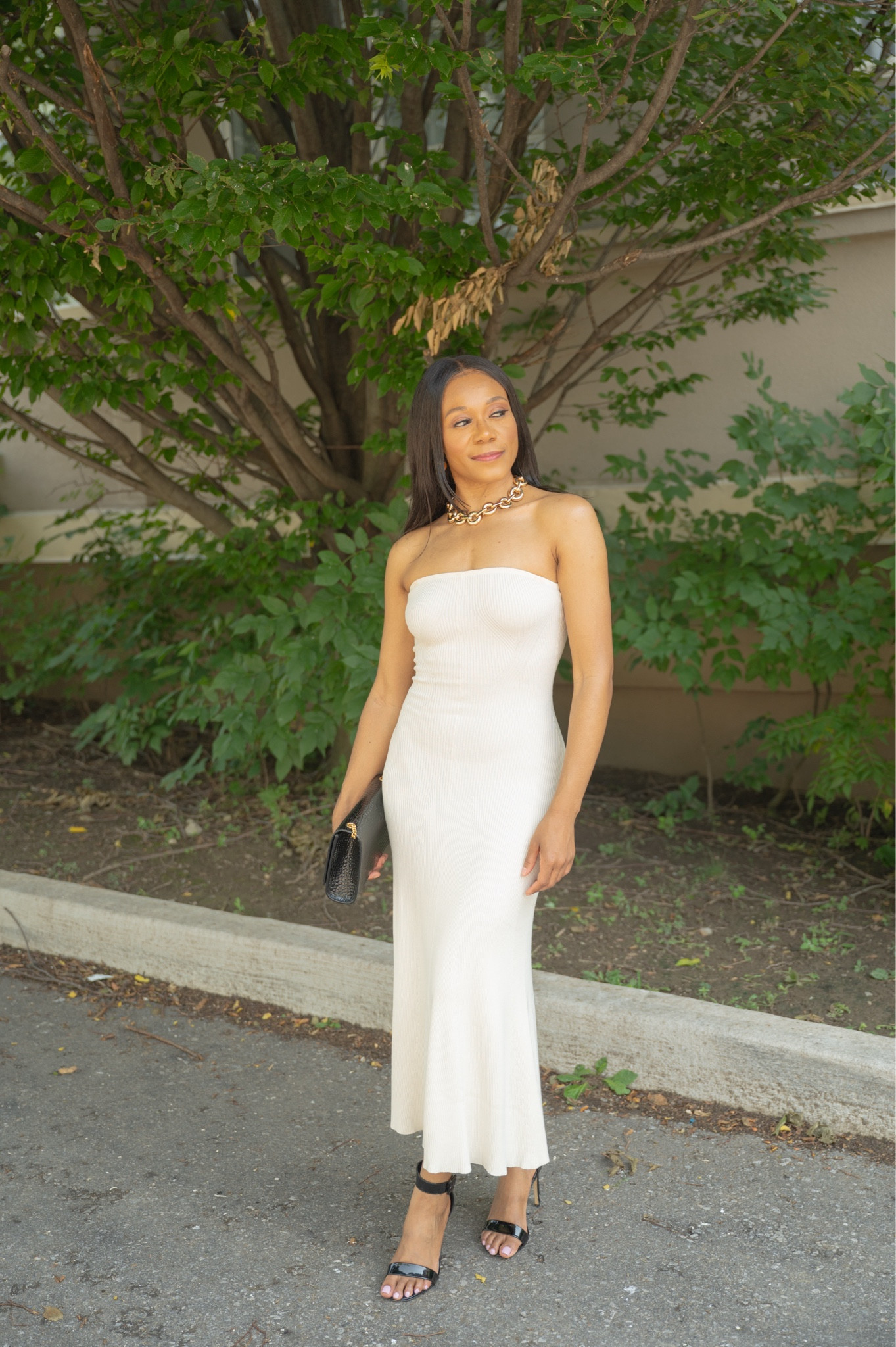 The versatility of this strapless knit dress is unmatched! This is a dress that can easily take you from day to night with the addition of some heels, a statement necklace and some heels. It comes in three colours with this beige/cream colour being on sale under $30 - run don’t walk! 

Summer dress, white dress, beige dress, cream dress, vacation dress, holiday outfit, cocktail dress, party dress, graduation dress, midi dress, strapless dress, how to style, what to wear, saint laurent Kate bag, gold choker necklace, statement necklacee

#LTKParties #LTKWedding #LTKSaleAlert