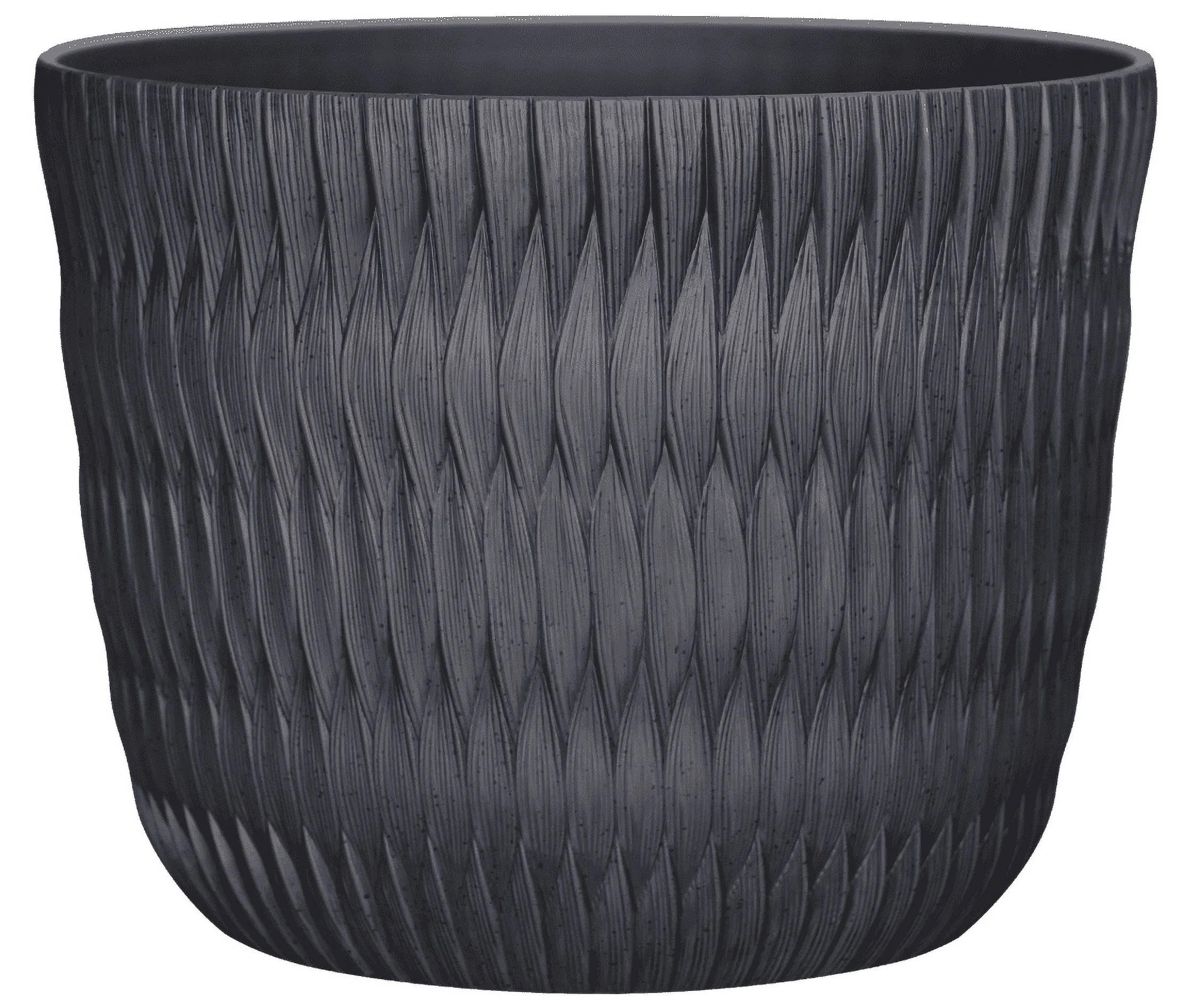 Better Homes & Gardens Carly Black Resin Planter, 15.9in Dia x 12.5in H | Walmart (US)