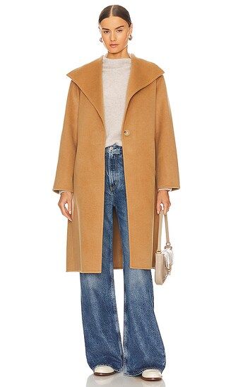 Belted Coat in in Almond | Revolve Clothing (Global)