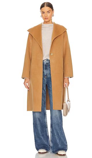 Belted Coat in in Almond | Revolve Clothing (Global)