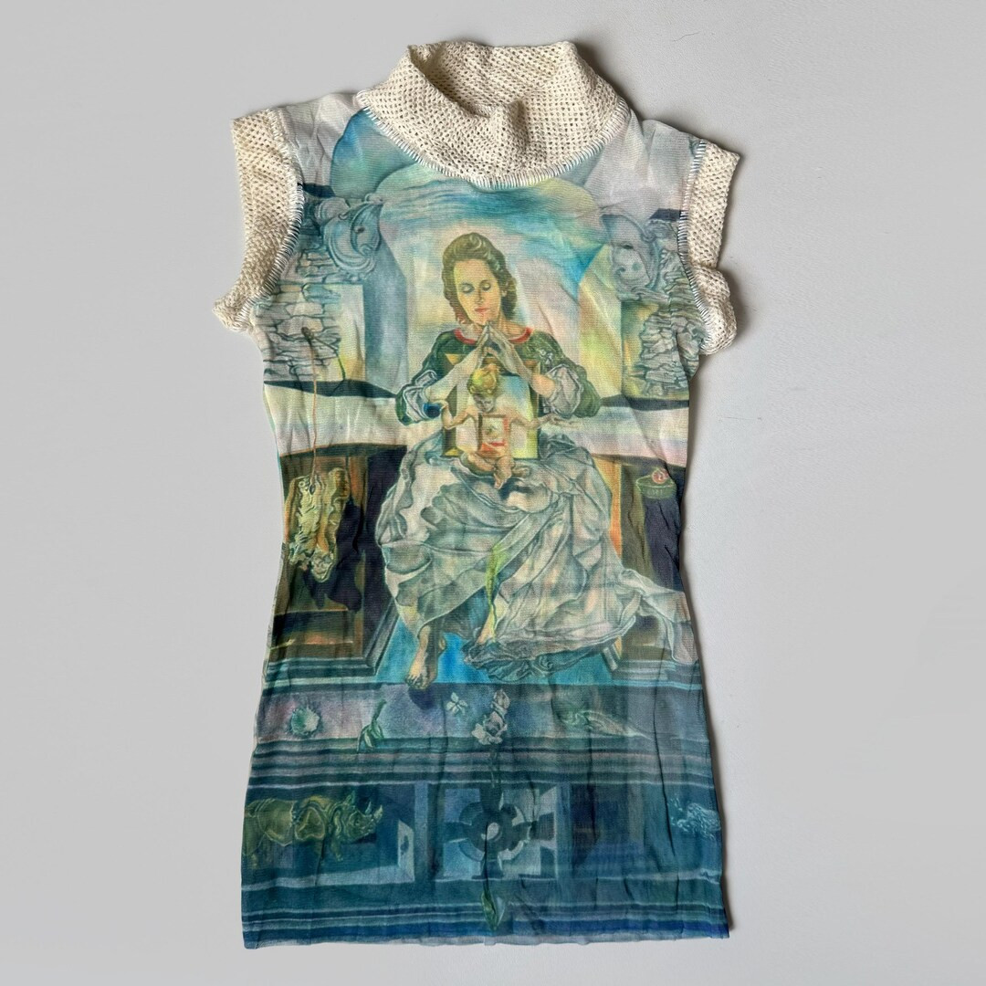 Jean Paul Gaultier Maille Blue Dali Painting Print Mesh Top - Etsy Canada | Etsy (US)