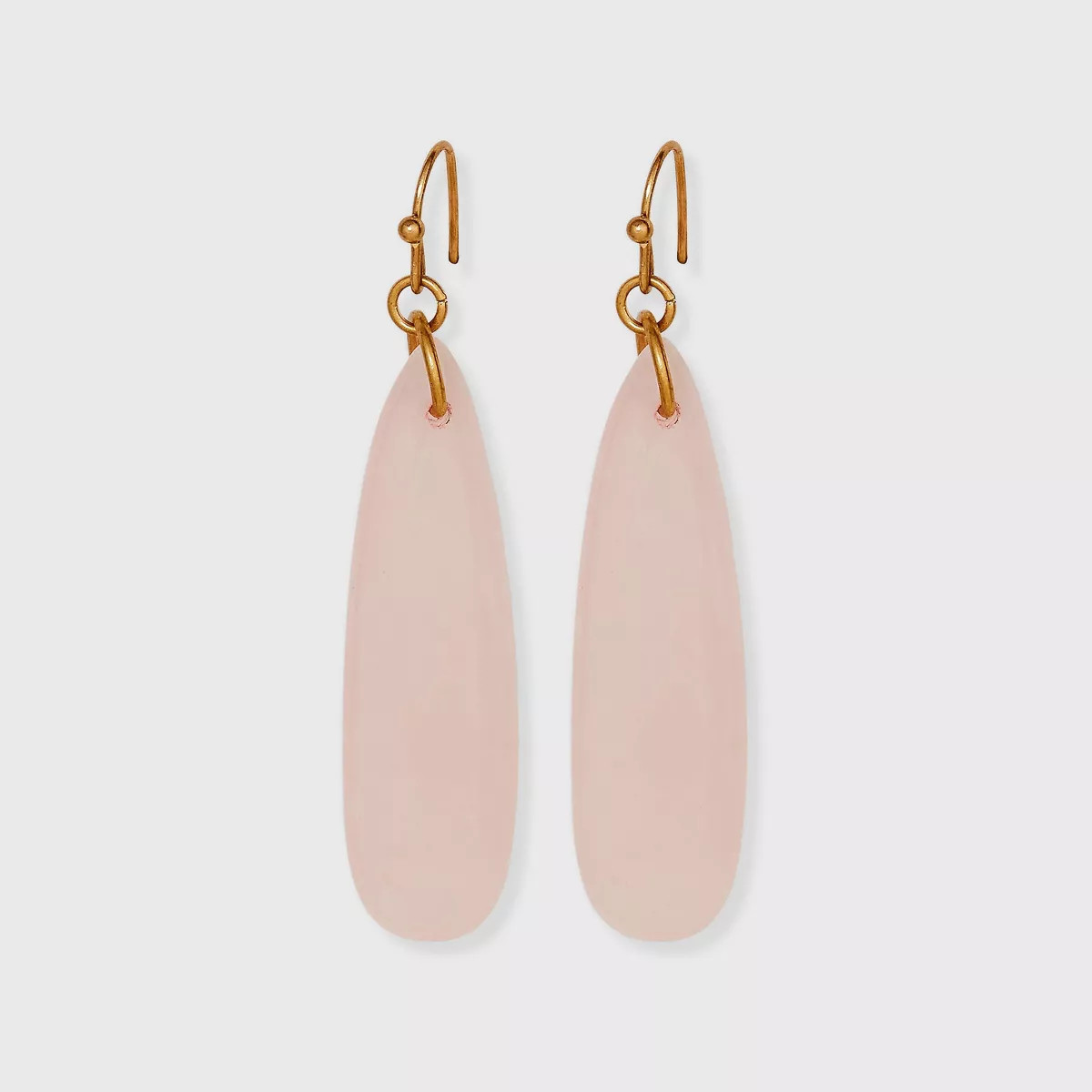 Rose Quartz Semi-Precious Elongated Teardrop Drop Earrings - Universal Thread™ Rose Pink | Target