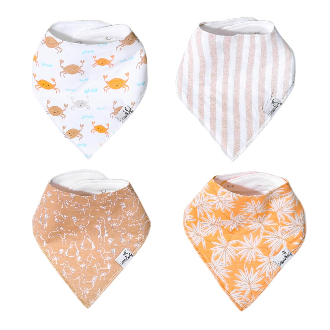 Copper Pearl 4 Pack Soft Cotton Baby Bibs for Drooling and Teething, Absorbent Drool Bibs for Bab... | Amazon (US)