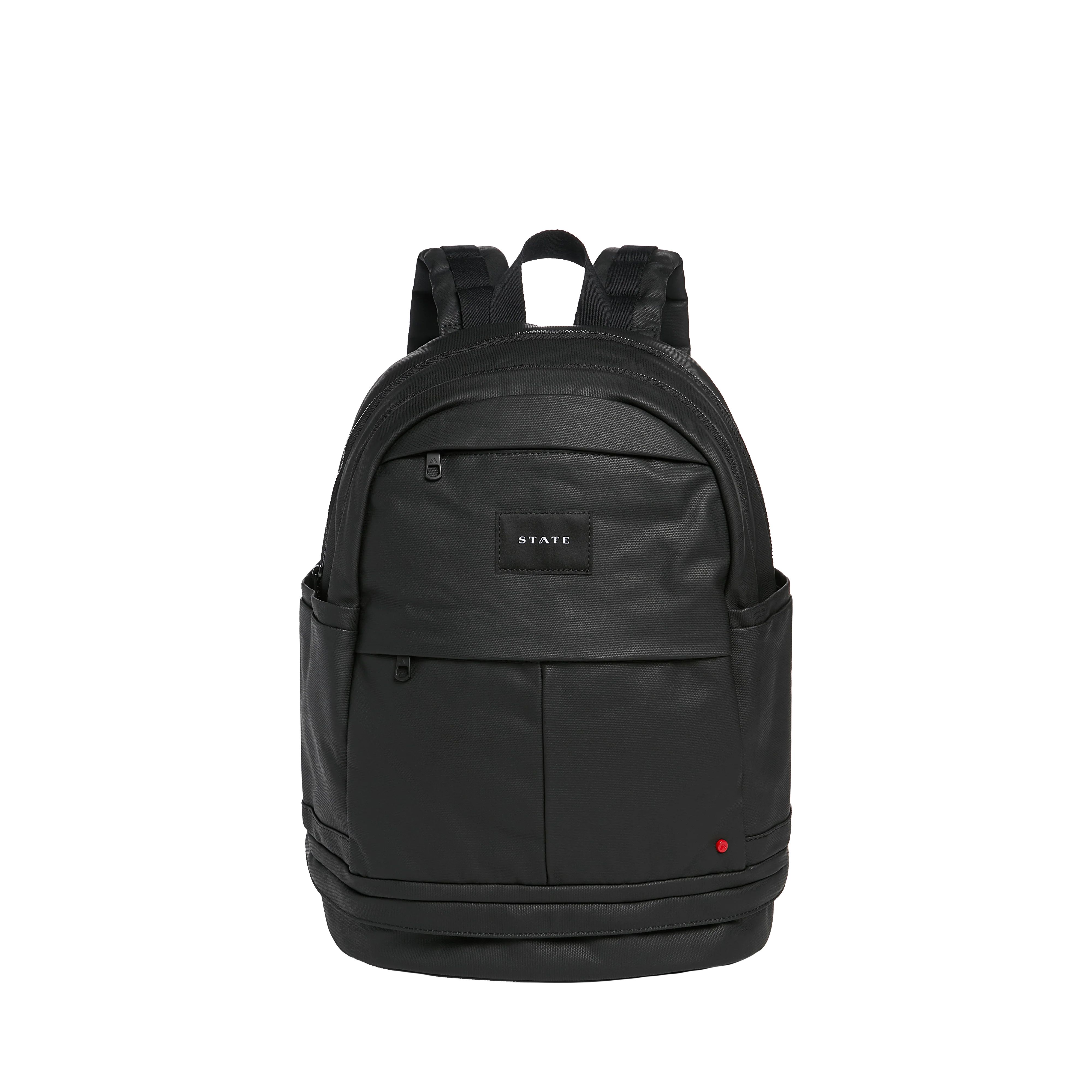 Lenox with Shoe Pocket Backpack Coated Canvas Black | STATE Bags