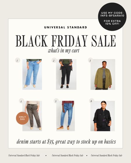Universal standard Black Friday sale - such a good sale to stock up on denim, styles starting at $35 

#LTKsalealert #LTKmidsize #LTKworkwear
