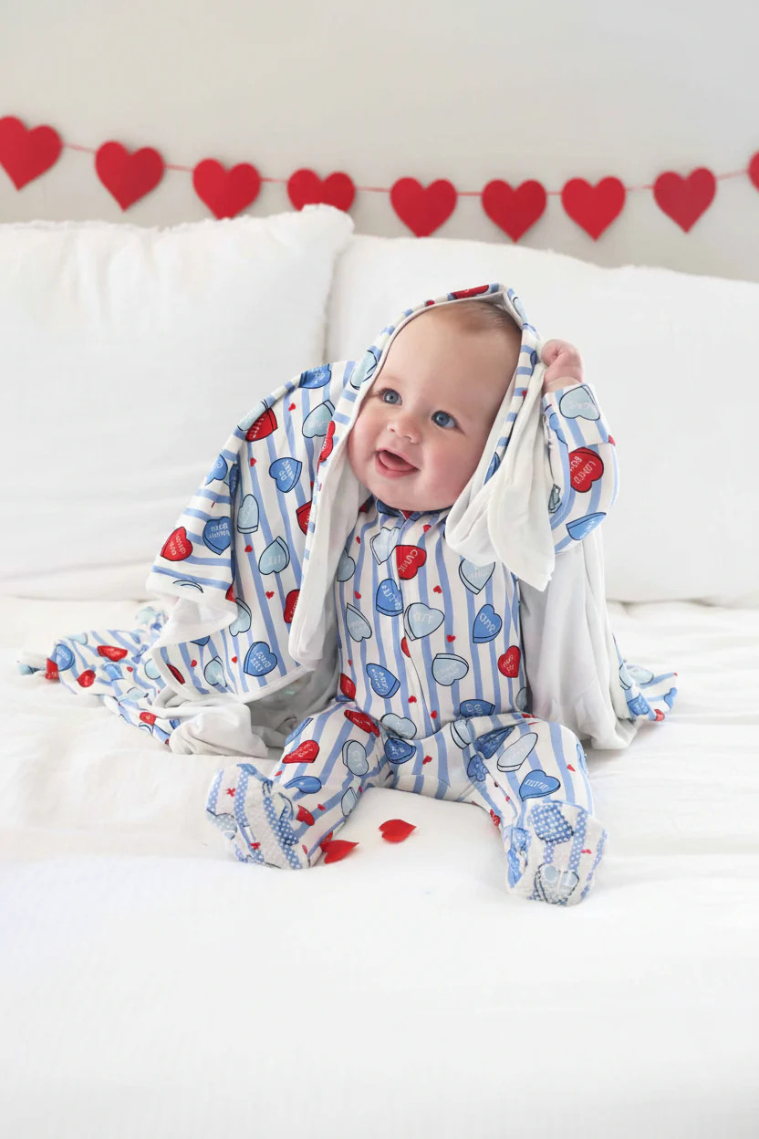 Sweet Like Candy Double Sided Bamboo Blanket | Blue | Caden Lane
