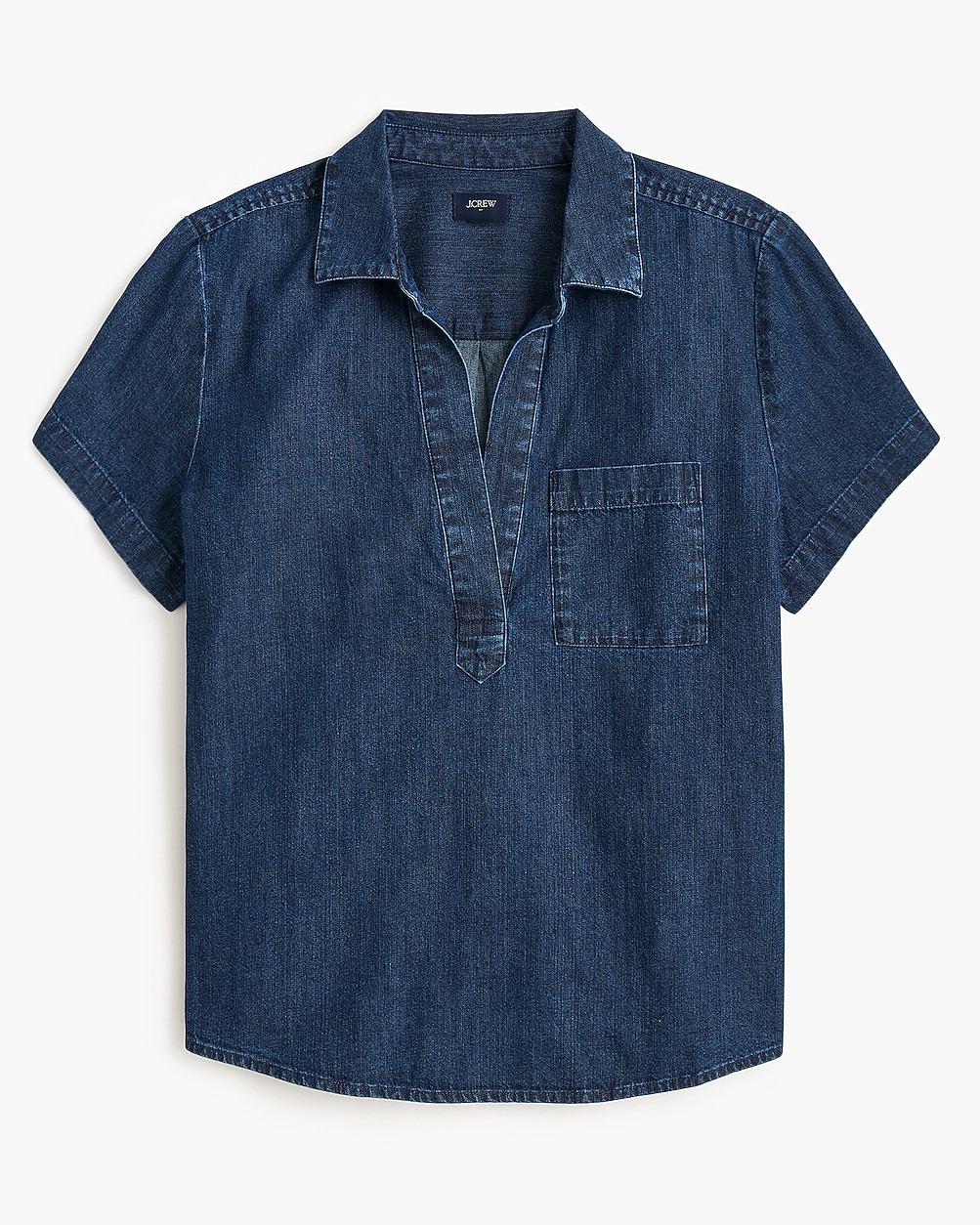 Short-sleeve chambray popover top | J.Crew Factory