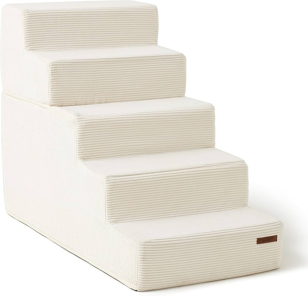 Lesure Dog Stairs for Small Dogs - Pet Stairs for High Beds and Couch, Folding Pet Steps with Cer... | Amazon (US)