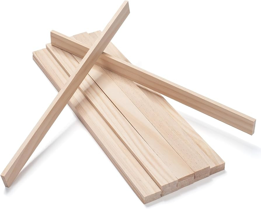 Wood Strips Trim Slats for Crafts, Square Wooden Dowels Wooden Sticks for Crafts, 1/4" × 1" × 1... | Amazon (US)