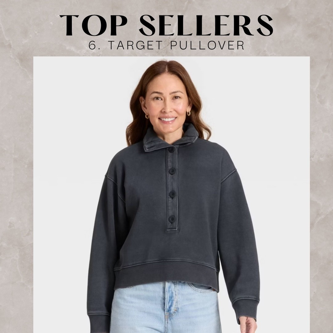 Weekly best seller 
Target button front sweatshirt pullover 

#LTKFindsUnder50 #LTKStyleTip #LTKFindsUnder100