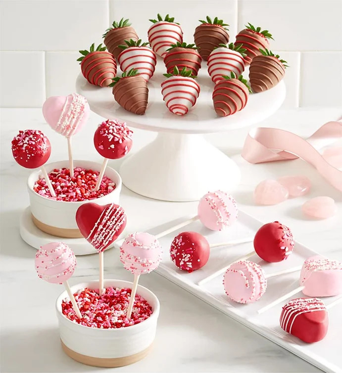 Valentine’s Day Cake Pops™ With Love & Romance™ Dipped Strawberries | Shari's Berries