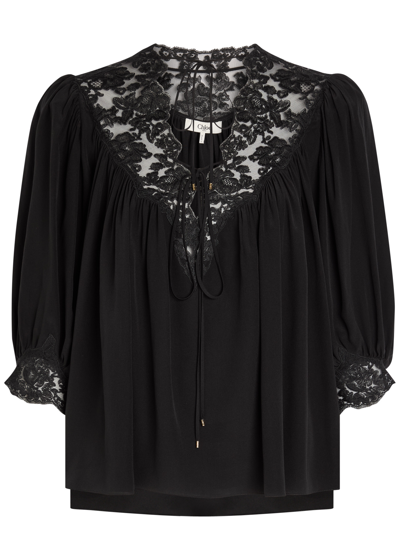 Lace-trimmed silk blouse | Harvey Nichols