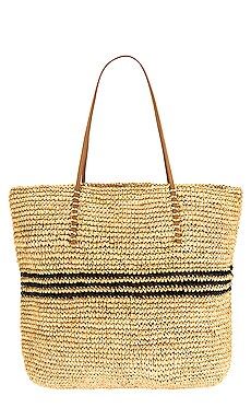 Luxe Stripe Tote in Natural and Black | Revolve Clothing (Global)