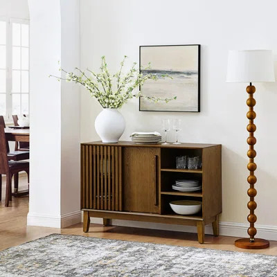 Accent Sideboard, Sideboard Buffet Cabinet With Storage, Farmhouse Fluted Sideboard With 2 Doors, Tv Media Console | Wayfair North America