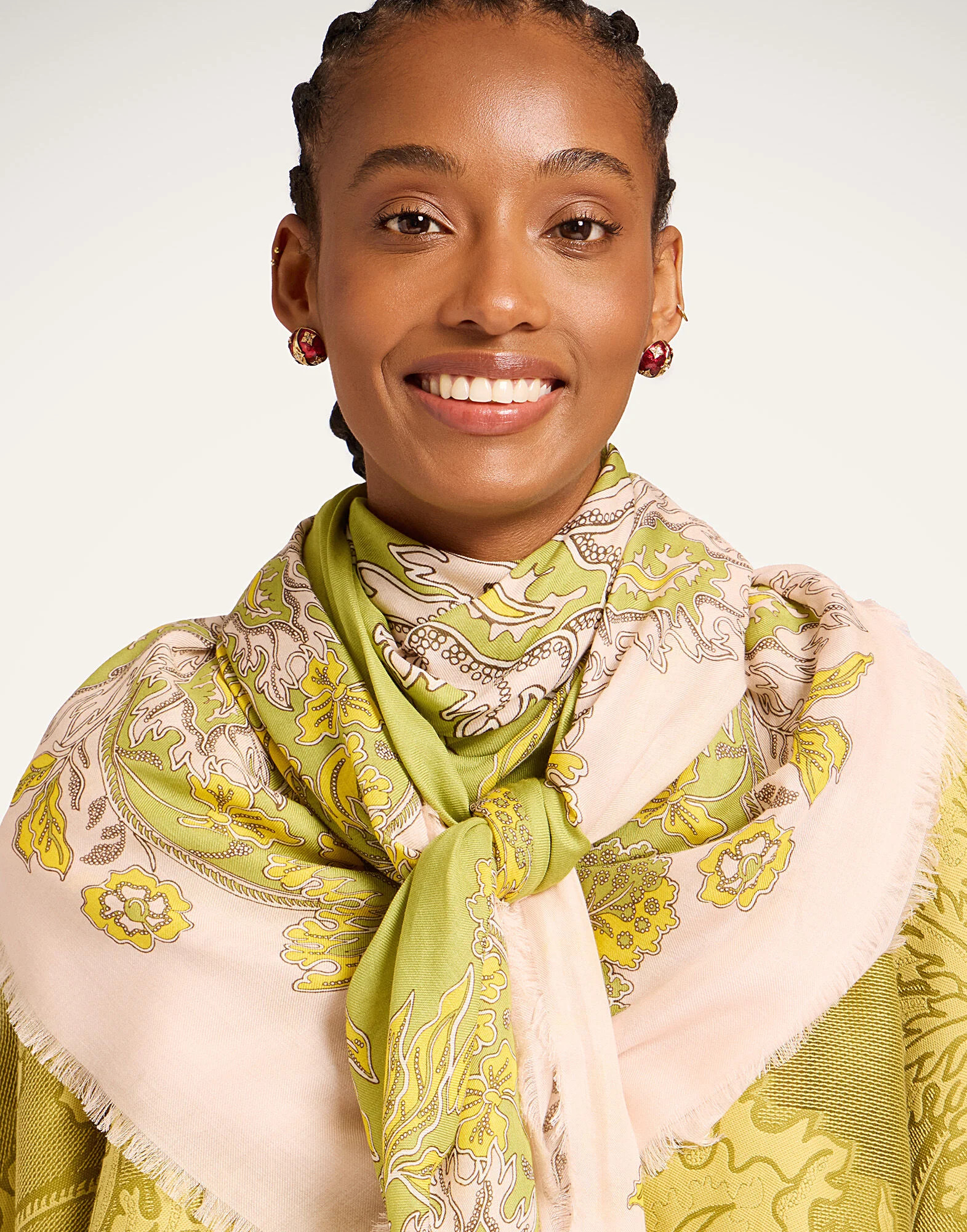 Foulard 140 in Swathe Placée Pink for Women | La DoubleJ | La DoubleJ