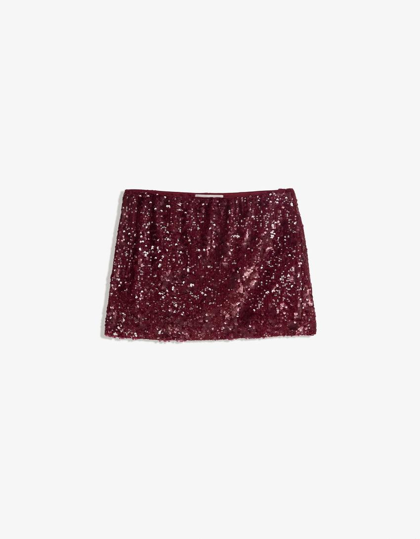 Sequinned mini skirt - Skirts & shorts - Women | Bershka GB