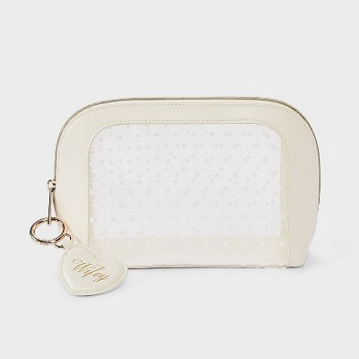 Mesh Polka Dot Bridal Pouch with Charm - A New Day™ White | Target