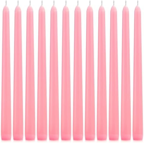 12 Pack Pink Taper Candles - Taper Candles 10 Inch Dripless, Smokeless & Unscented - 8 Hours Long... | Amazon (US)