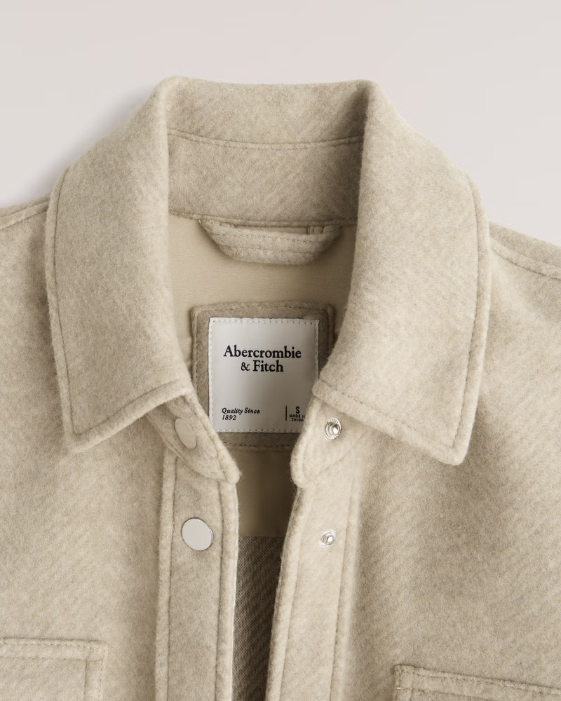 Wool-Blend Shirt Jacket | Abercrombie & Fitch (US)