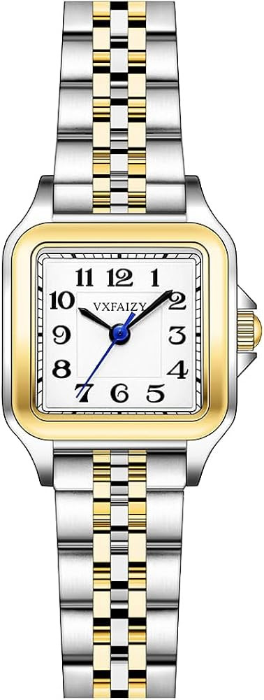 VXFAIZY Dainty Square Watch for Women with Easy Read Arabic Numeral Ladies Dress Watches | Amazon (US)