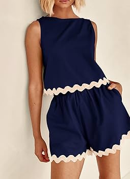 PRETTYGARDEN Women's 2 Piece Beach Vacation Outfits Casual Cropped Tank Top High Waist Shorts Set... | Amazon (US)