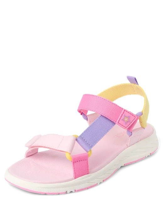 Girls Colorblock Webbed Sandals - white | The Children's Place