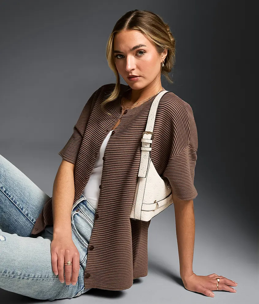 Pleated Cardigan Sweater | Buckle