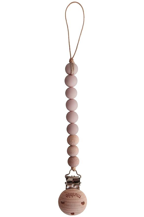 mushie Pacifier Clip Holder | Cleo (Blush) | Amazon (US)