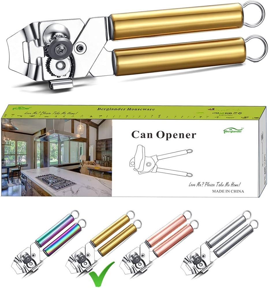 Berglander Can Opener, Stainless Steel Gold Handle Can Opener, Titainium Golden Plating Handle Ca... | Amazon (US)