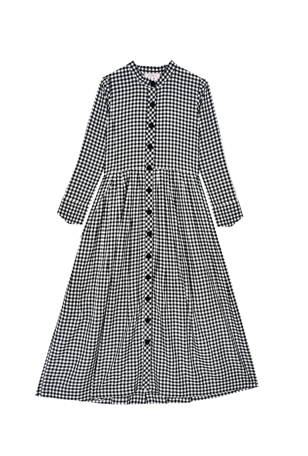 BURU x Mary Orton Mandarin Shirtdress - Black & White | Shop BURU