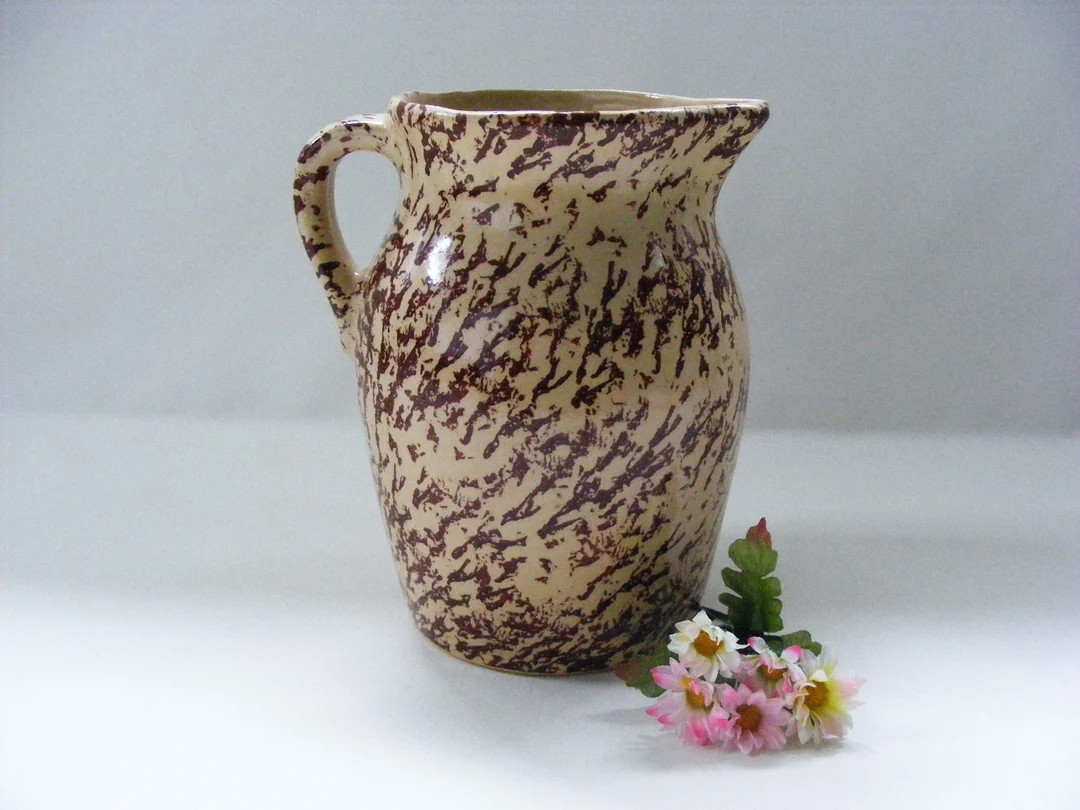 R.R.P. Roseville 9 1/2 Inch Spatterware/spongeware Pitcher. Ohio, USA. - Etsy | Etsy (US)