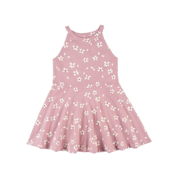 Modern Moments By Gerber Baby & Toddler Girl Ribbed Sleeveless Halter Dress, (12 months - 5T) - W... | Walmart (US)
