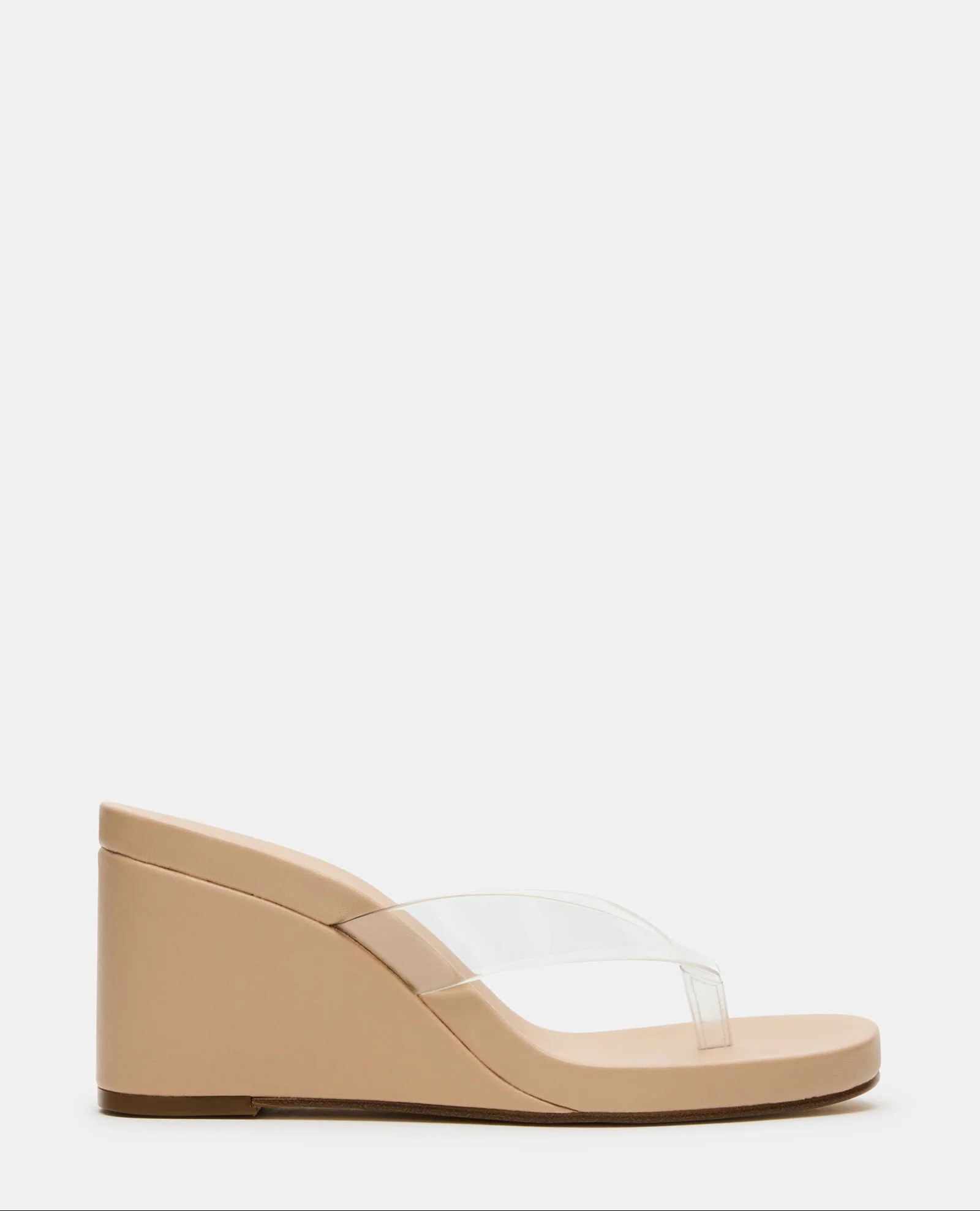 PLAYING Clear Thong Strap Wedge Sandals | Women's Designer Sandals | Steve Madden (Canada)