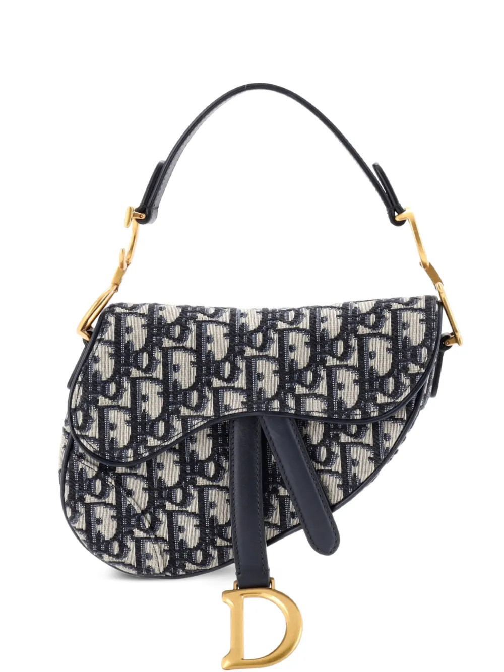 Christian Dior Pre-Owned Saddle Handbag Oblique Canvas Mini shoulder bag - Blue | Farfetch Global